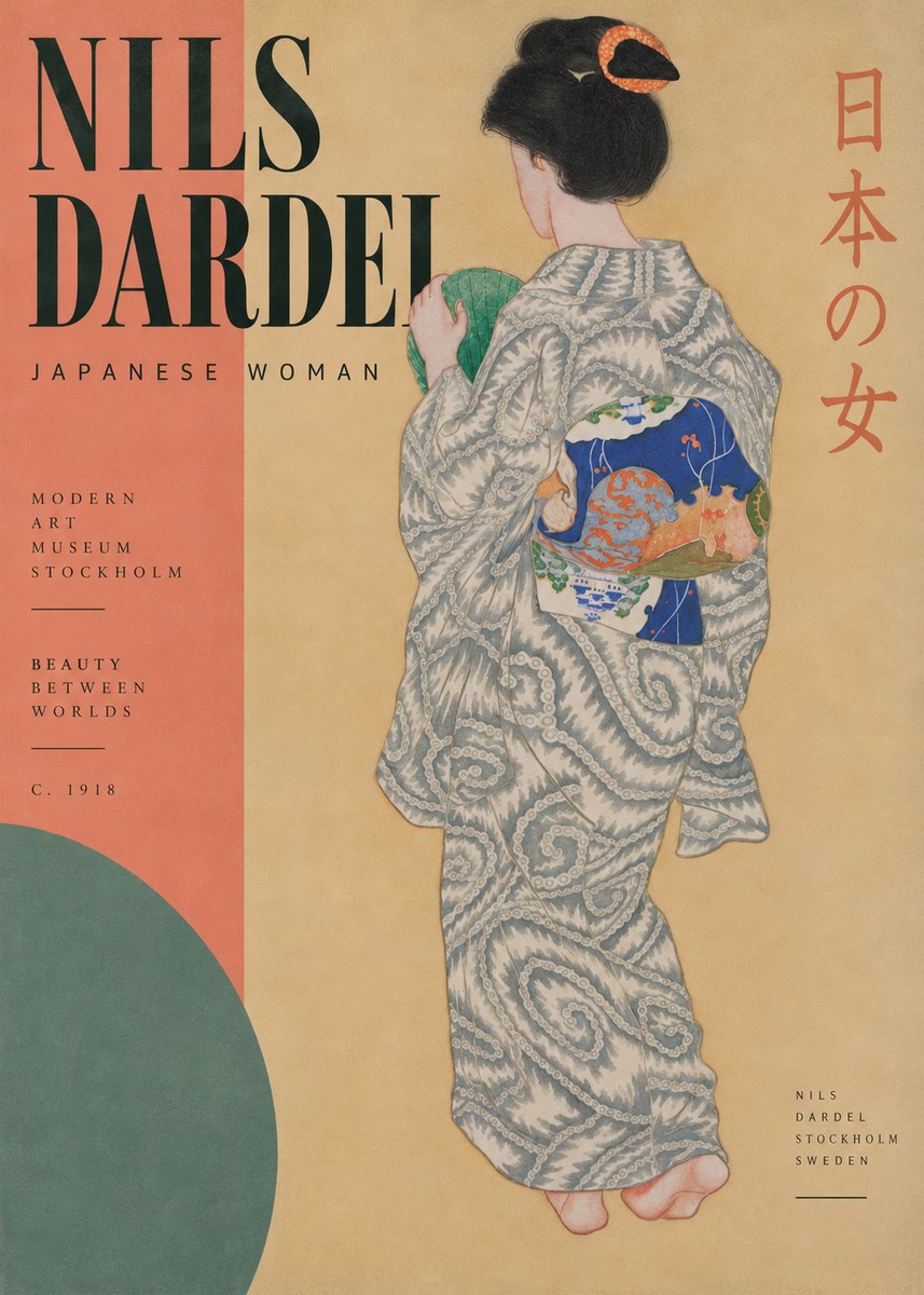 Nils Dardel Japanese Woman No2 - Plakát