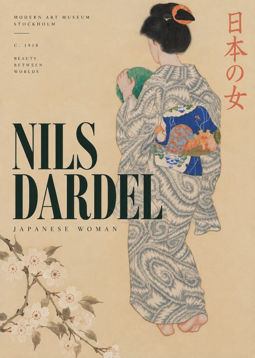 Nils Dardel Japanese Woman No4 - Plakát