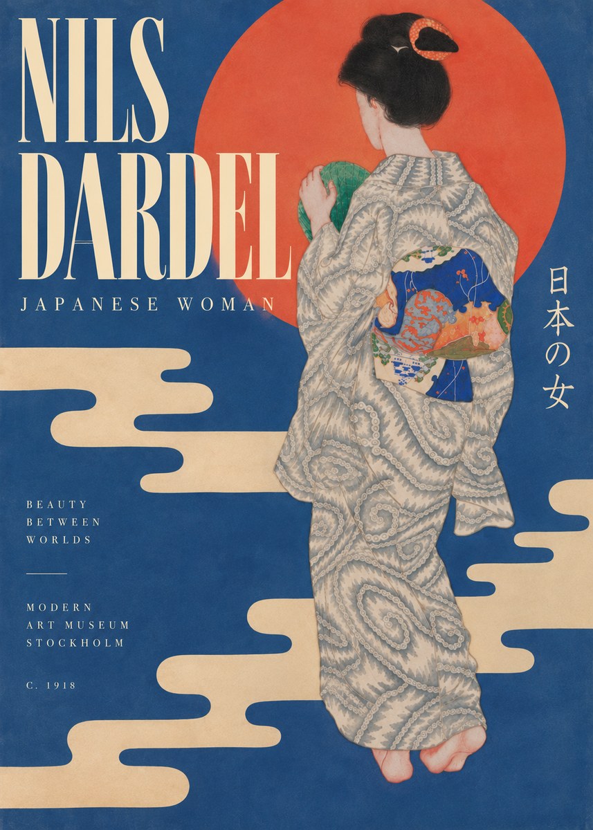 Nils Dardel Japanese Woman No5 - Plakát