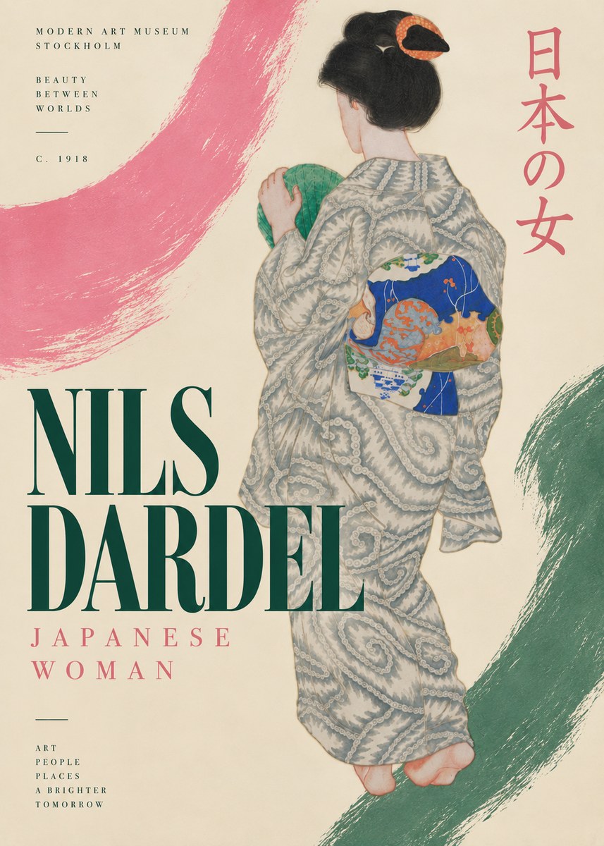 Nils Dardel Japanese Woman No6 - Plakát