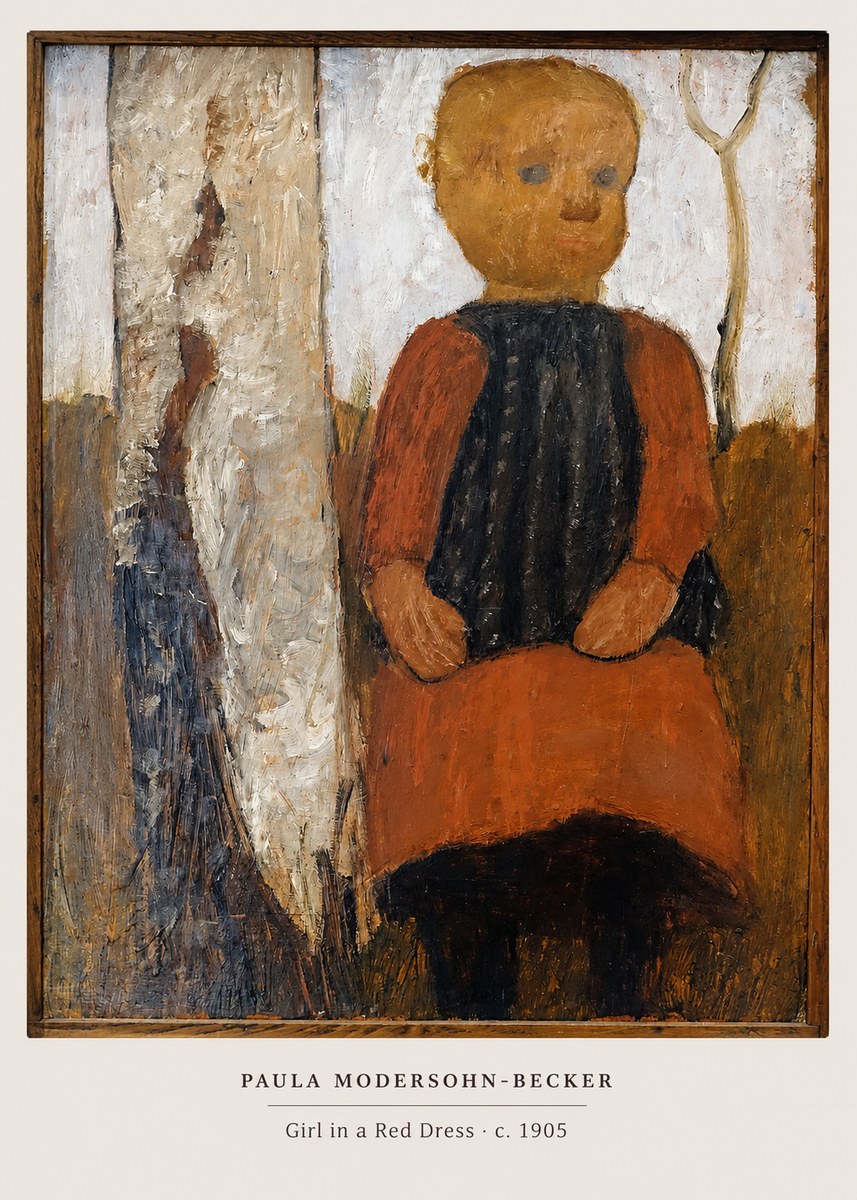 Paula Modersohn-Becker Girl in a Red Dress No5 - Plakát