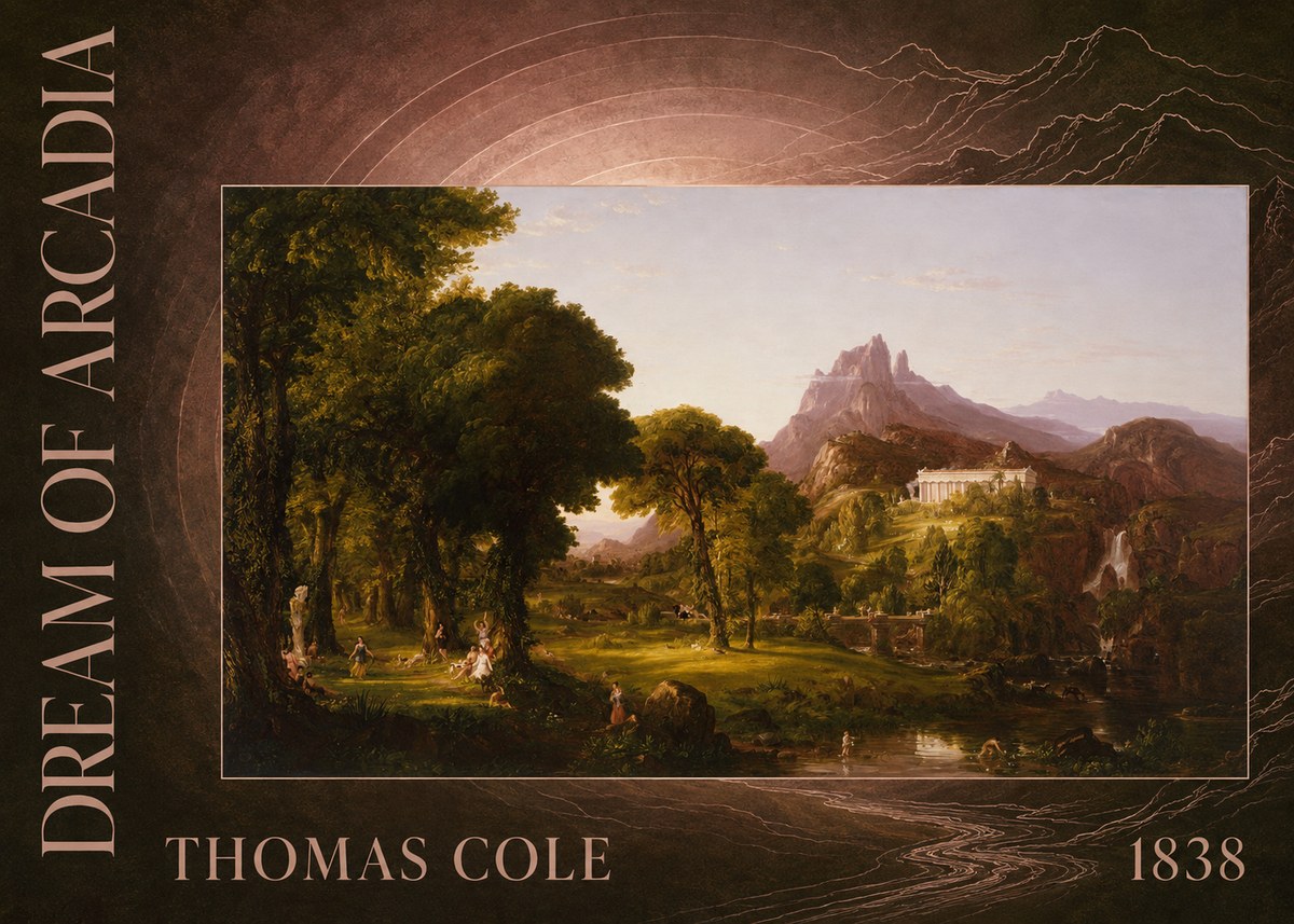 Thomas Cole The Dream of Arcadia No5 - Plakát