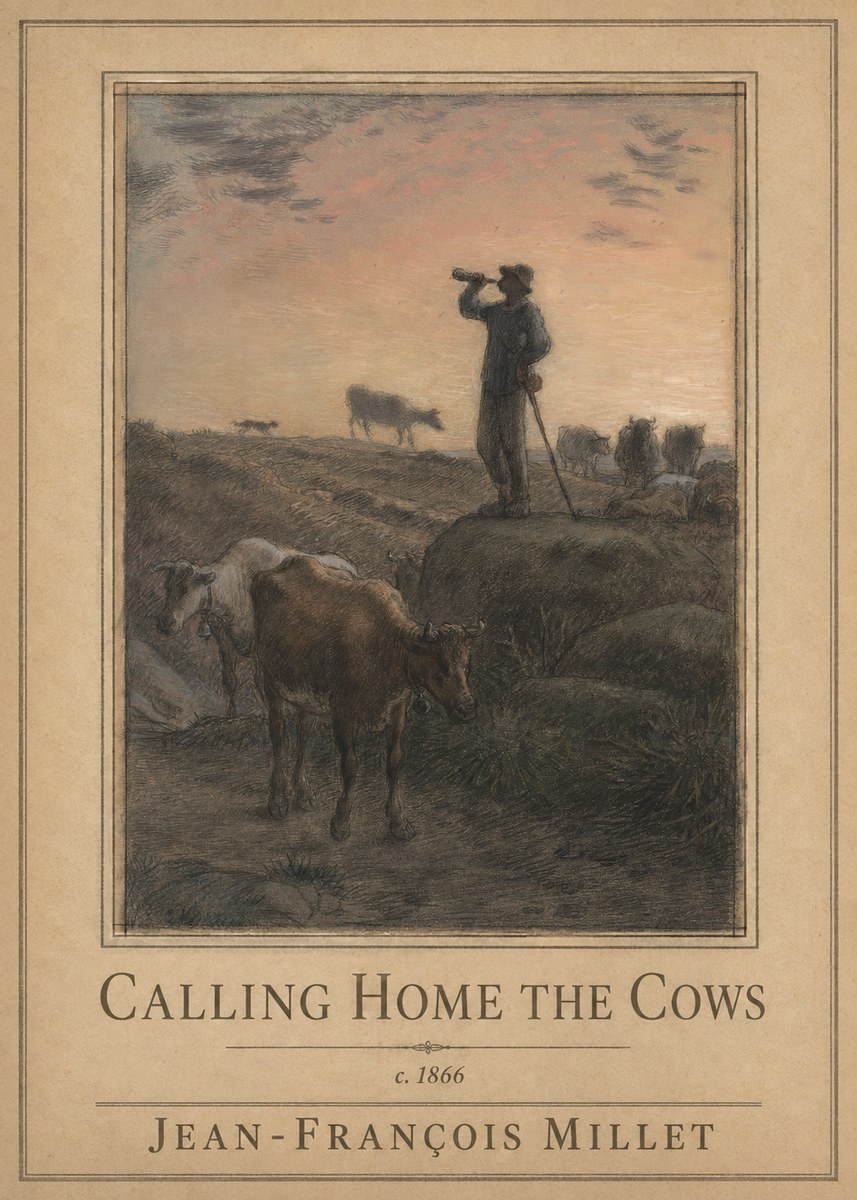 Jean-François Millet Calling Home the Cows No1 - Plakát
