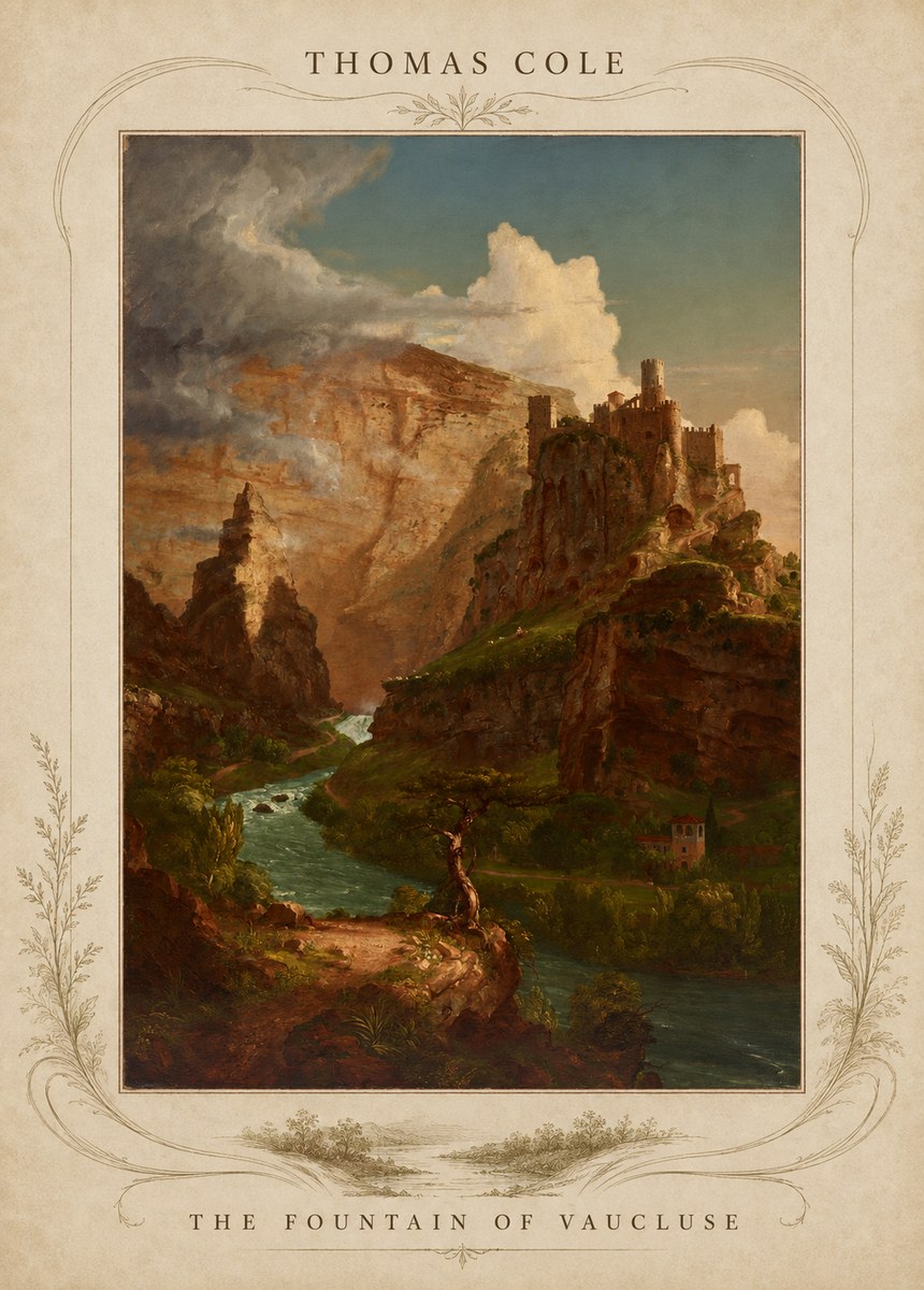 Thomas Cole The Fountain of Vaucluse II No3 - Plakát