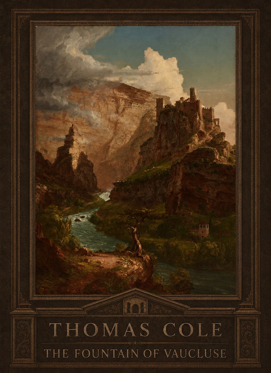 Thomas Cole The Fountain of Vaucluse II No4 - Plakát