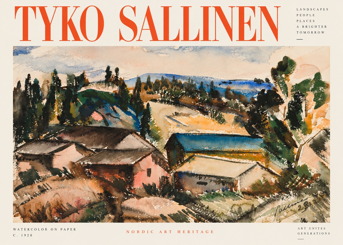 Tyko Sallinen Hillside Houses No3 - Plakát