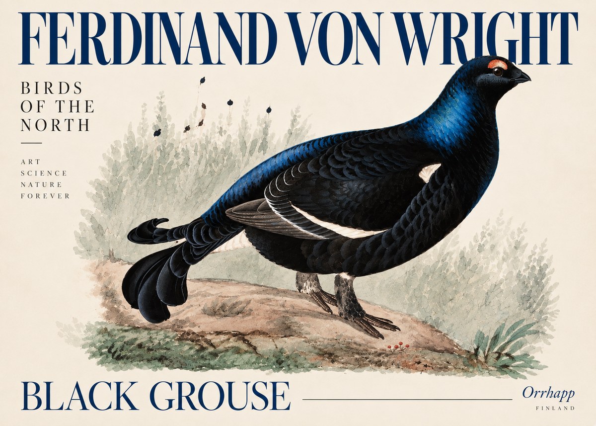 Ferdinand von Wright Black Grouse No5 - Plakát