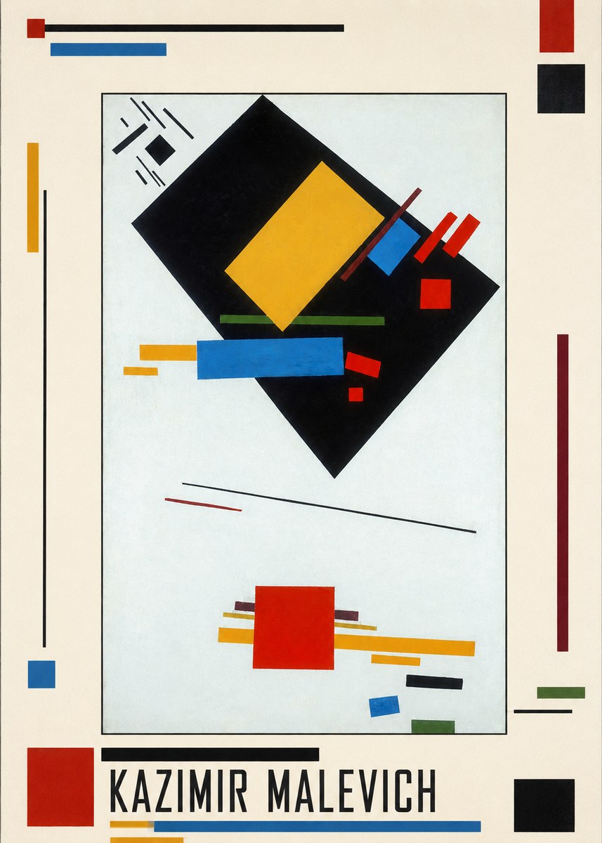Kazimir Malevich Suprematist Composition with Yellow Rectangle No1 - Plakát