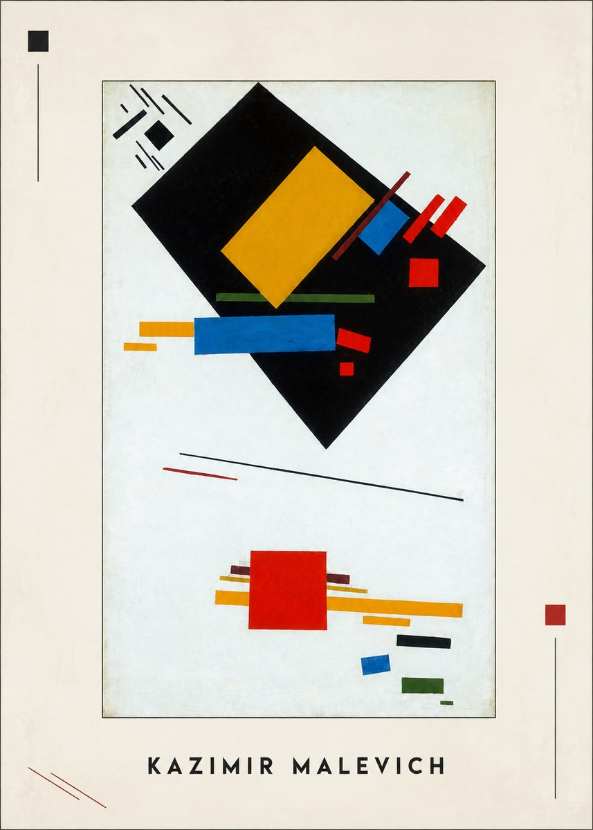 Kazimir Malevich Suprematist Composition with Yellow Rectangle No2 - Plakát