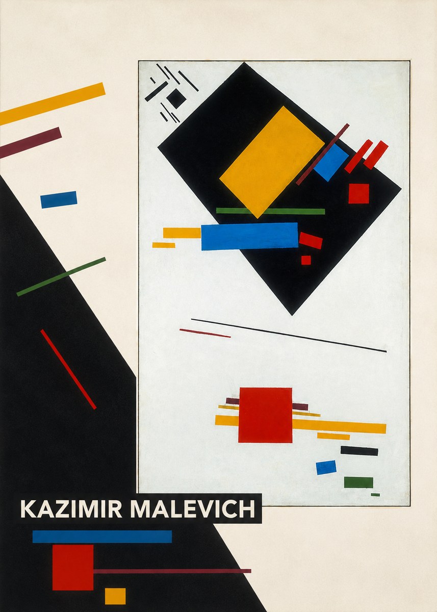 Kazimir Malevich Suprematist Composition with Yellow Rectangle No6 - Plakát