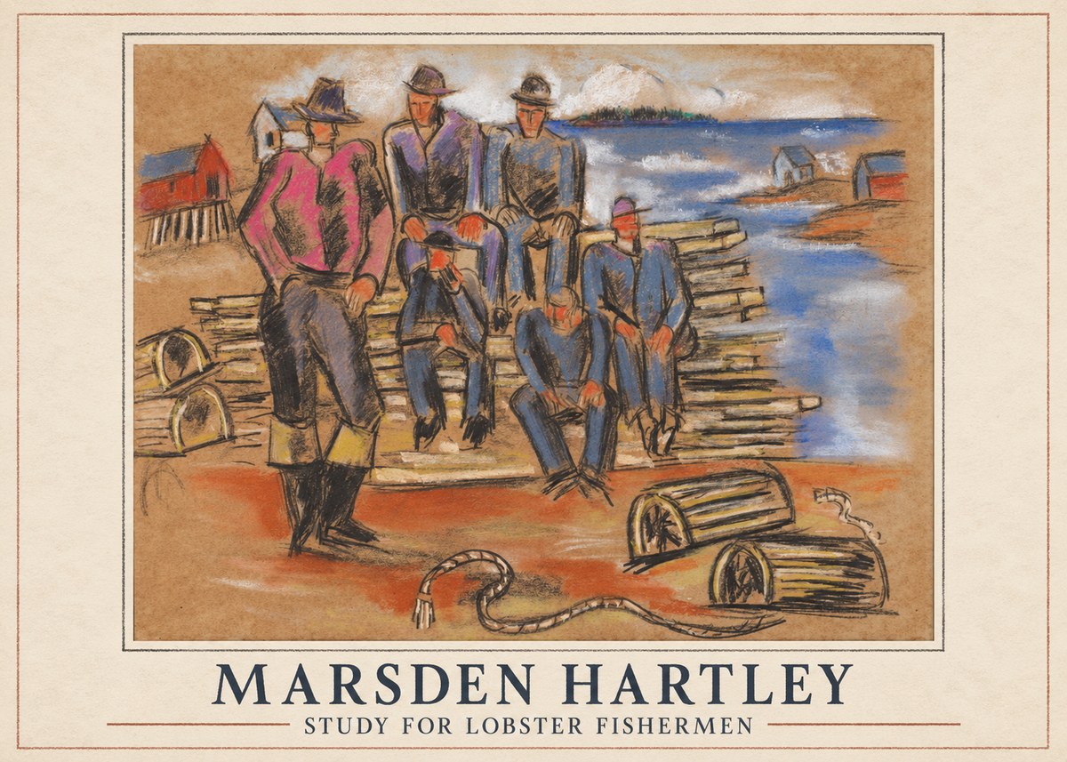 Marsden Hartley Study for 'Lobster Fishermen' No2 - Plakát