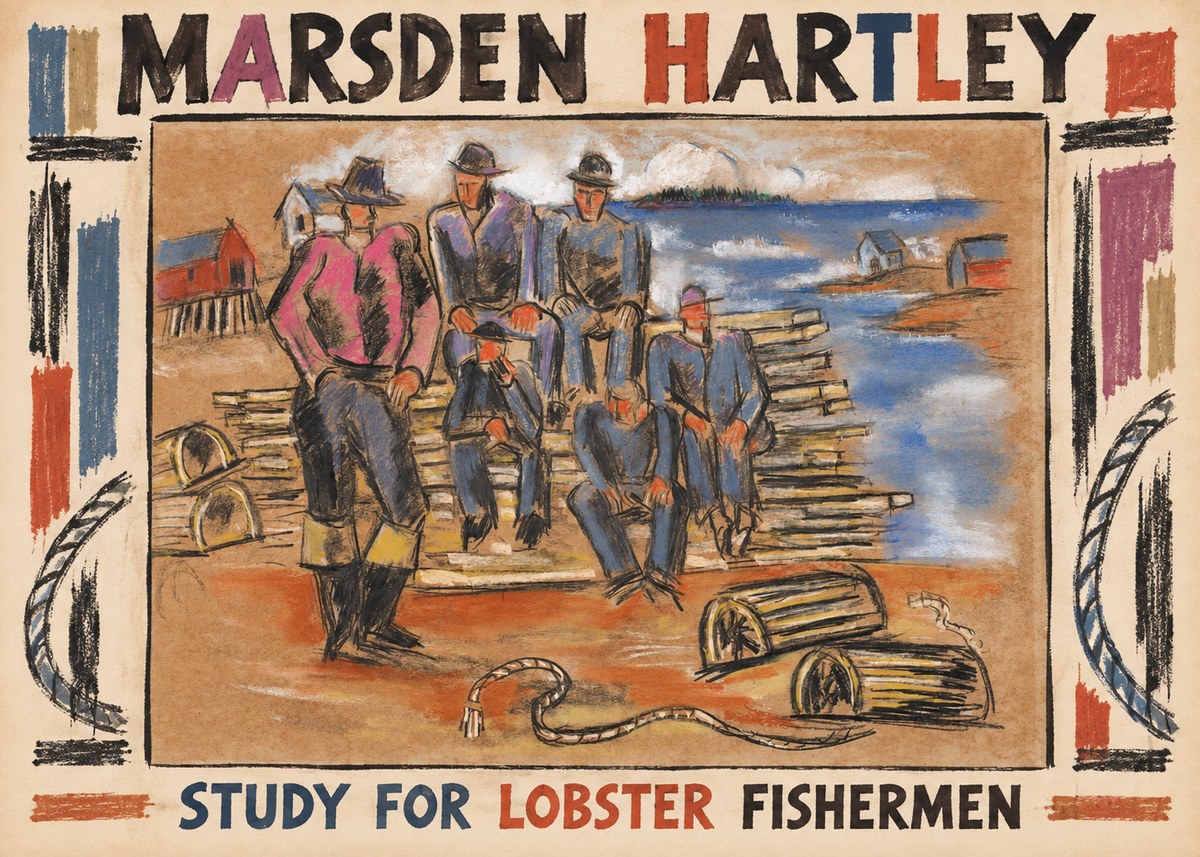 Marsden Hartley Study for 'Lobster Fishermen' No3 - Plakát