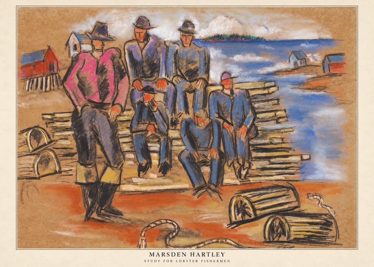 Marsden Hartley Study for 'Lobster Fishermen' No6 - Plakát