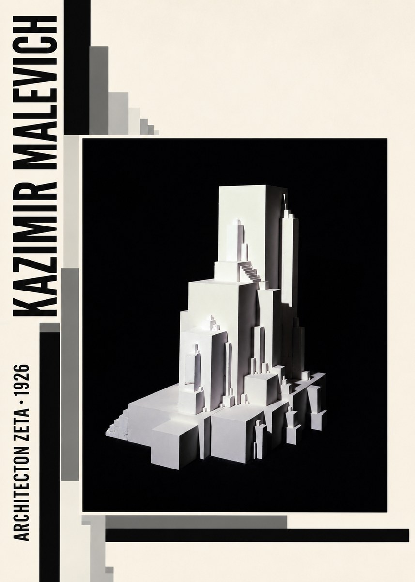 Kazimir Malevich Architecton Zeta No3 - Plakát
