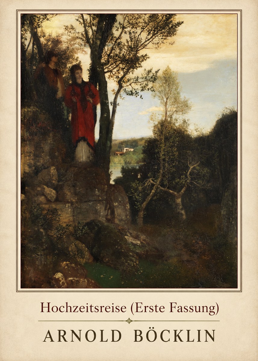 Arnold Böcklin Hochzeitsreise (Erste Fassung) No1 - Plakát