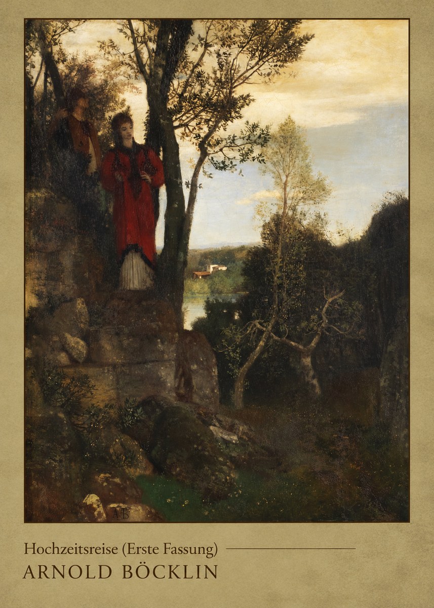Arnold Böcklin Hochzeitsreise (Erste Fassung) No3 - Plakát