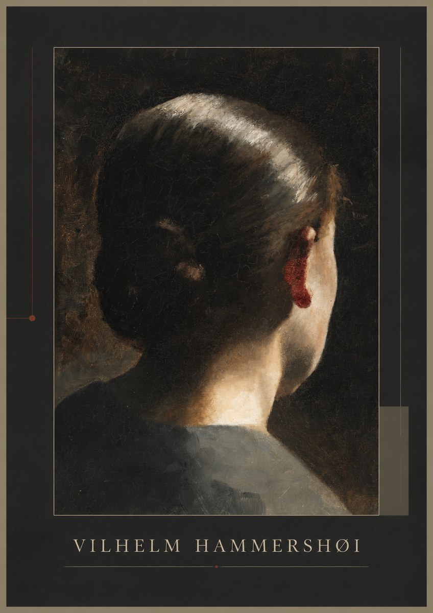Vilhelm Hammershøi Woman Seen from Behind No1 - Plakát