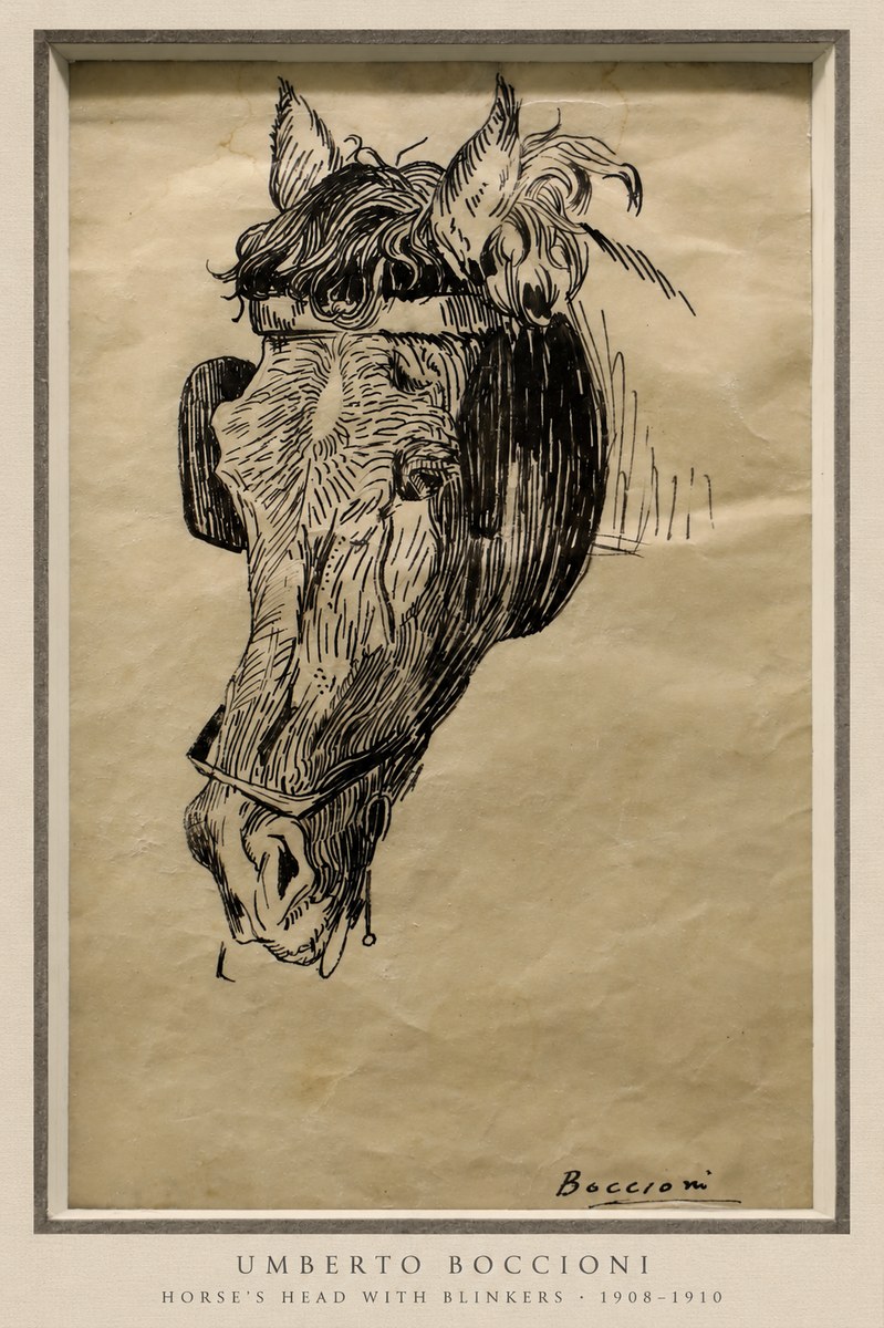 Umberto Boccioni Horse's Head with Blinkers No3 - Plakát