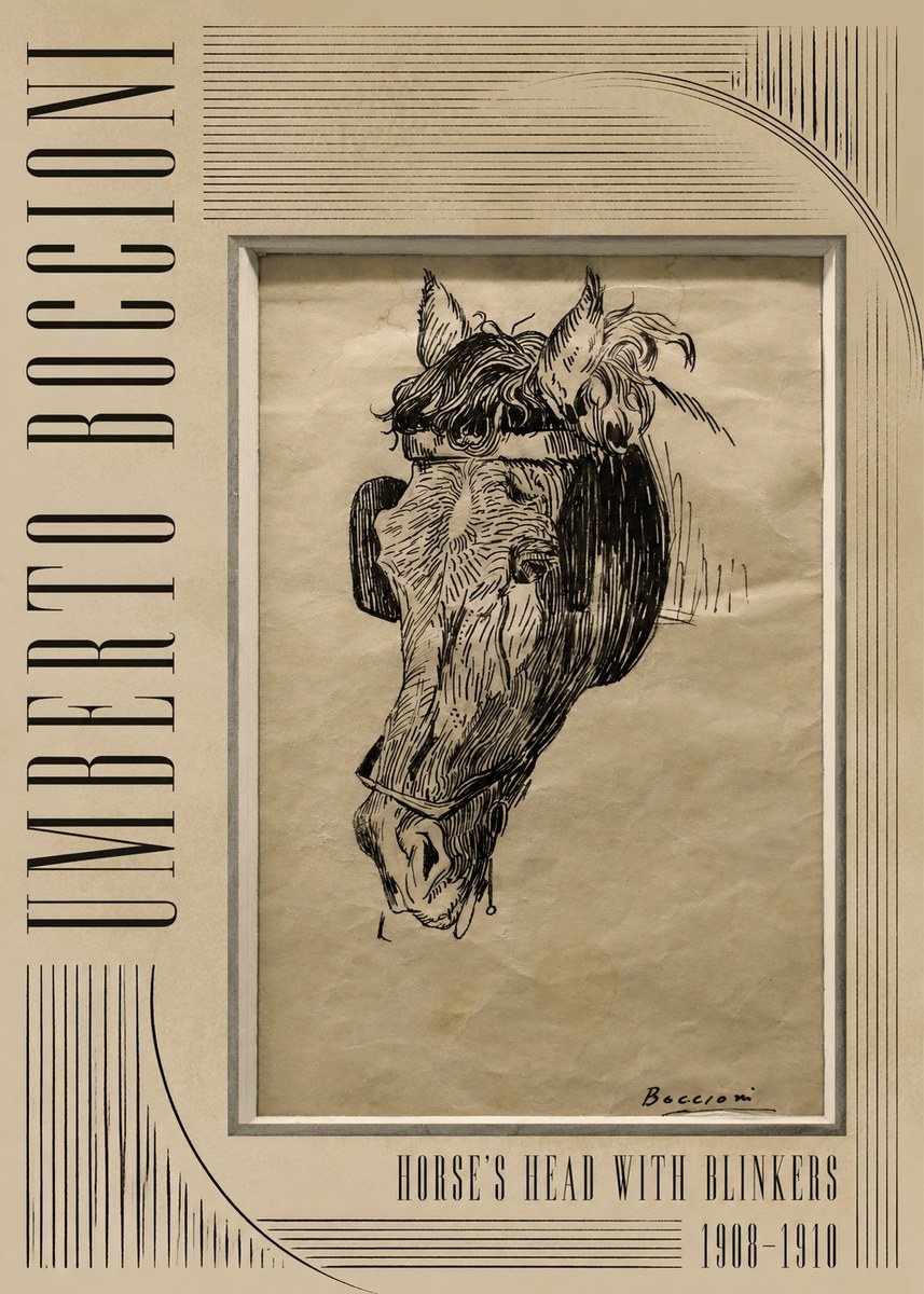 Umberto Boccioni Horse's Head with Blinkers No4 - Plakát