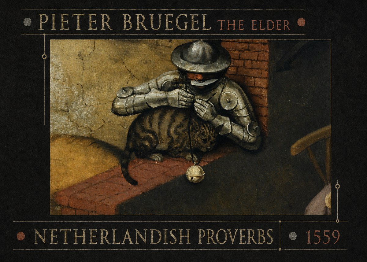 Pieter Bruegel Netherlandish Proverbs X No5 - Plakát
