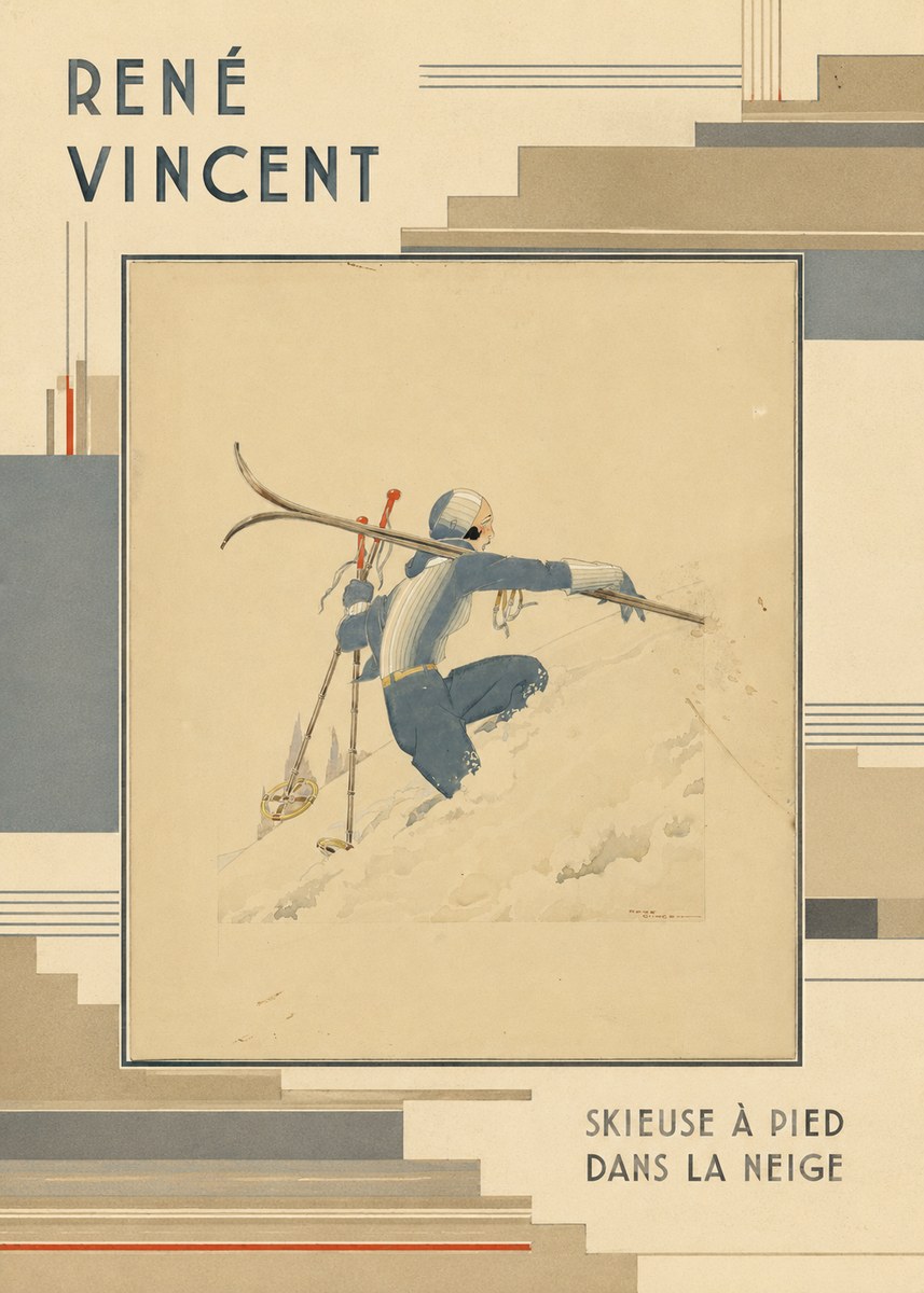 René Vincent Skieuse À Pied Dans La Neige No6 - Plakát