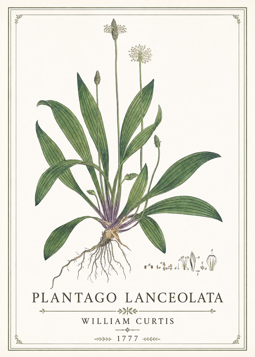 William Curtis Plantago Lanceolata IV No1 - Plakát