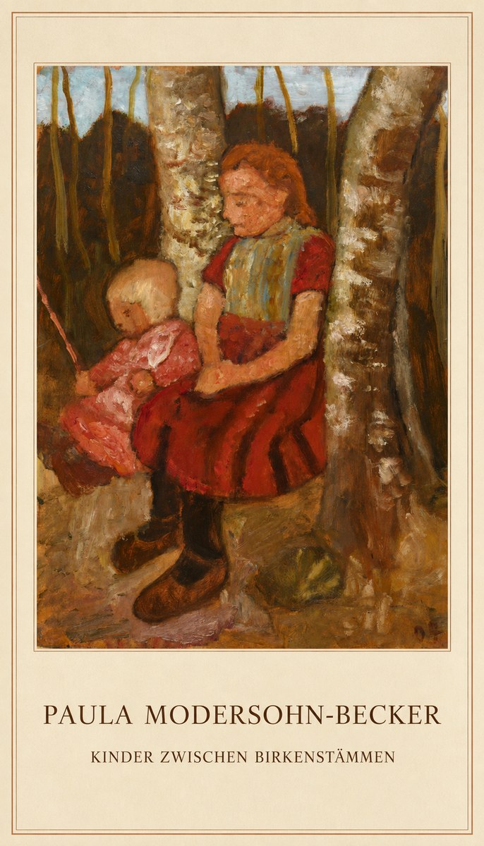Paula Modersohn-Becker Kinder Zwischen Birkenstämmen No5 - Plakát