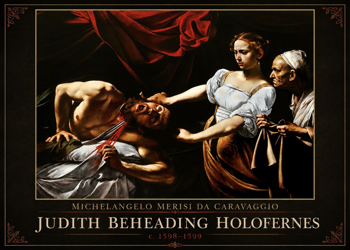 Michelangelo Merisi da Caravaggio Judith Beheading Holofernes IV No1 - Plakát