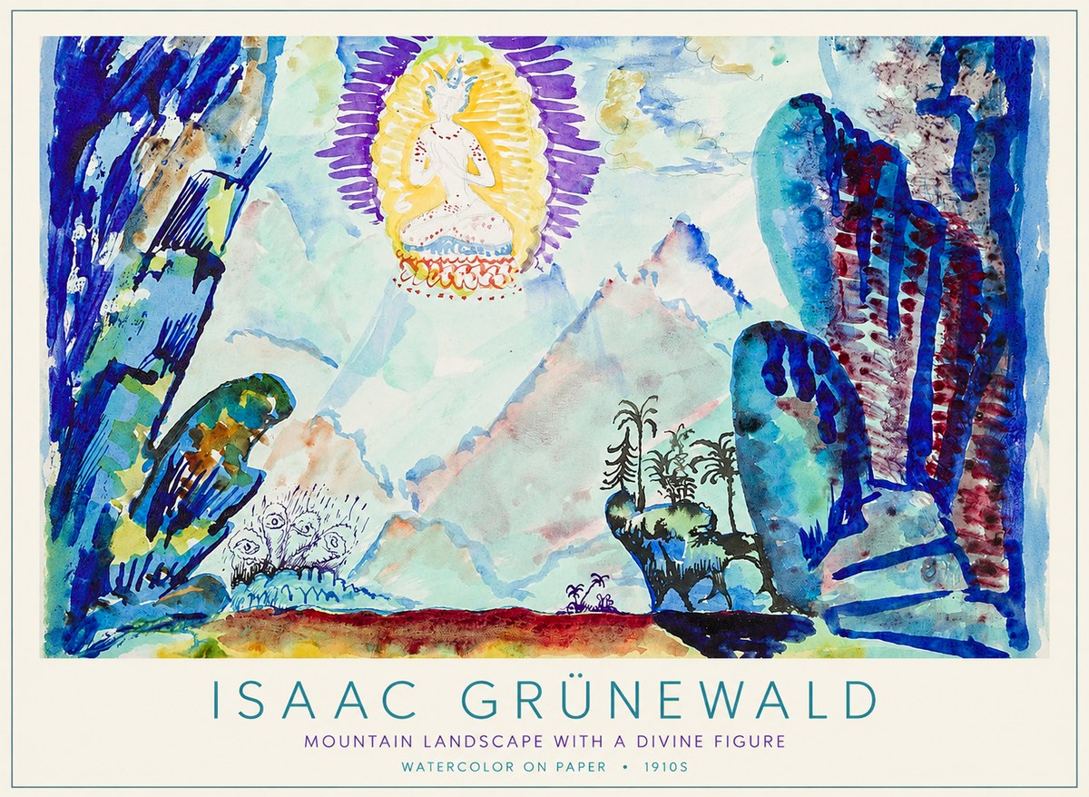Isaac Grünewald Mountain Landscape with a Divine Figure No1 - Plakát