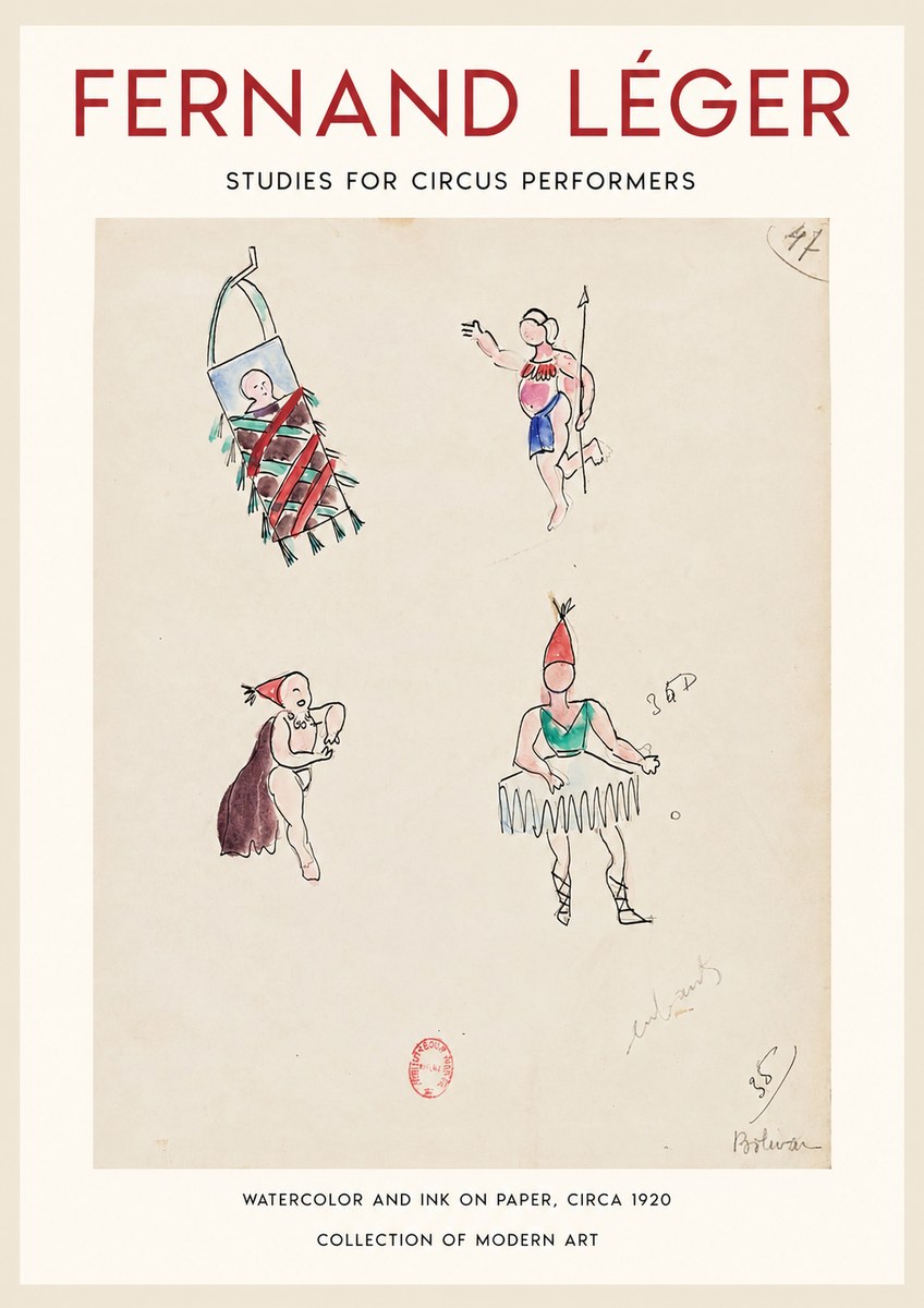 Fernand Léger Studies for Circus Performers No1 - Plakát