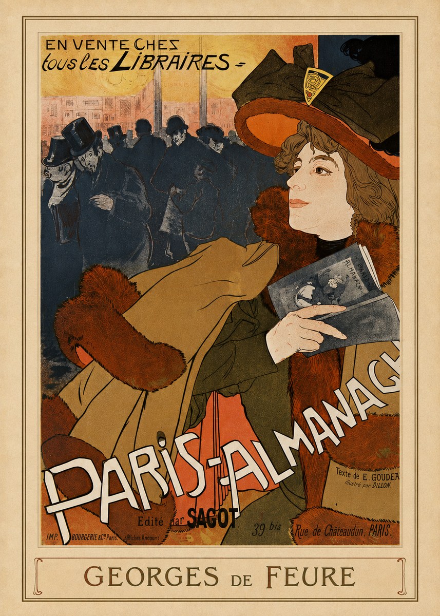 Georges de Feure Paris-almanach II No3 - Plakát