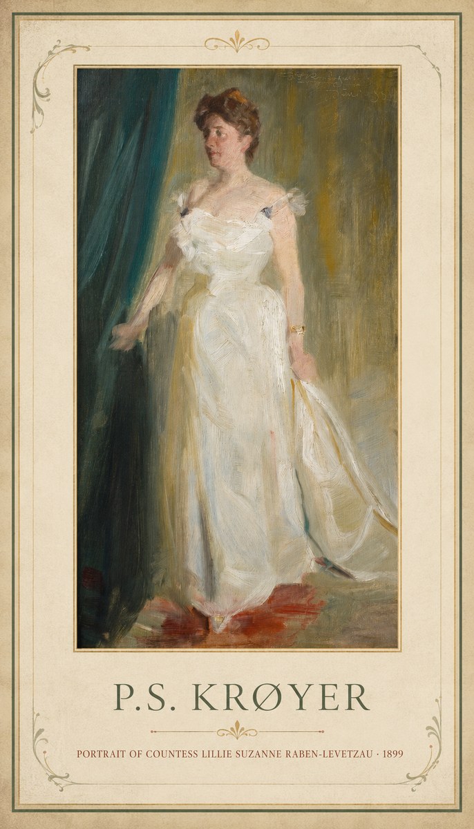 P.S. Krøyer Portrait of Countess Lillie Suzanne Raben-levetzau - 1899 No1 - Plakát