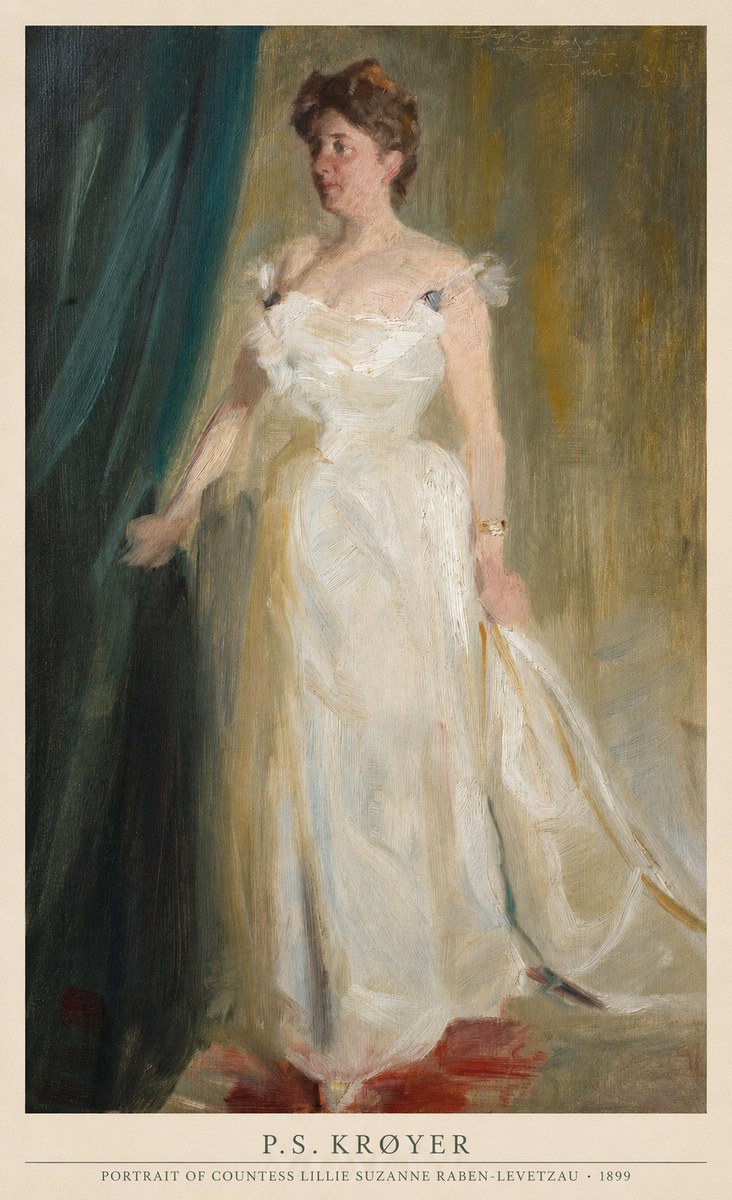 P.S. Krøyer Portrait of Countess Lillie Suzanne Raben-levetzau - 1899 No4 - Plakát