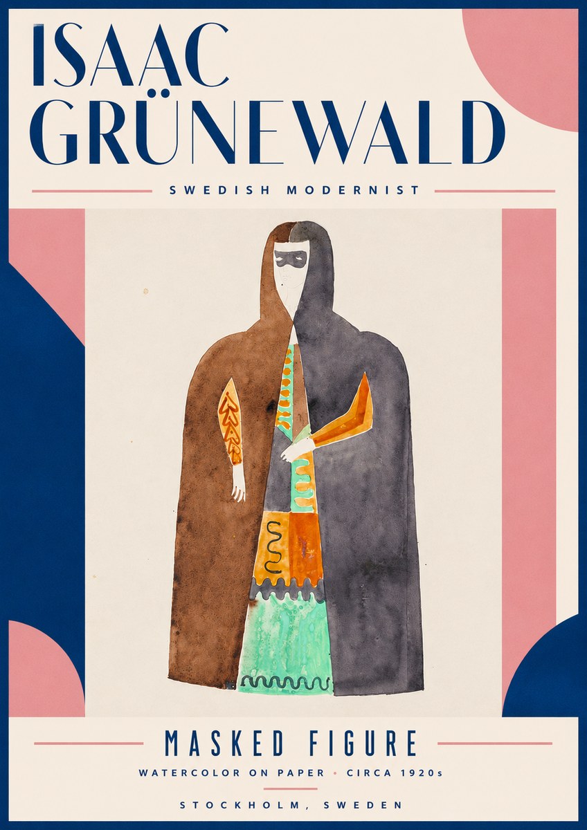 Isaac Grünewald Masked Figure No3 - Plakát