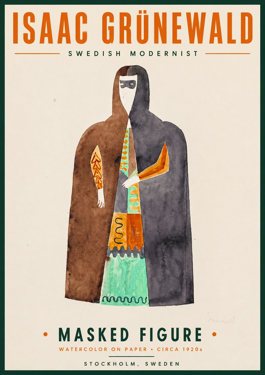 Isaac Grünewald Masked Figure No4 - Plakát