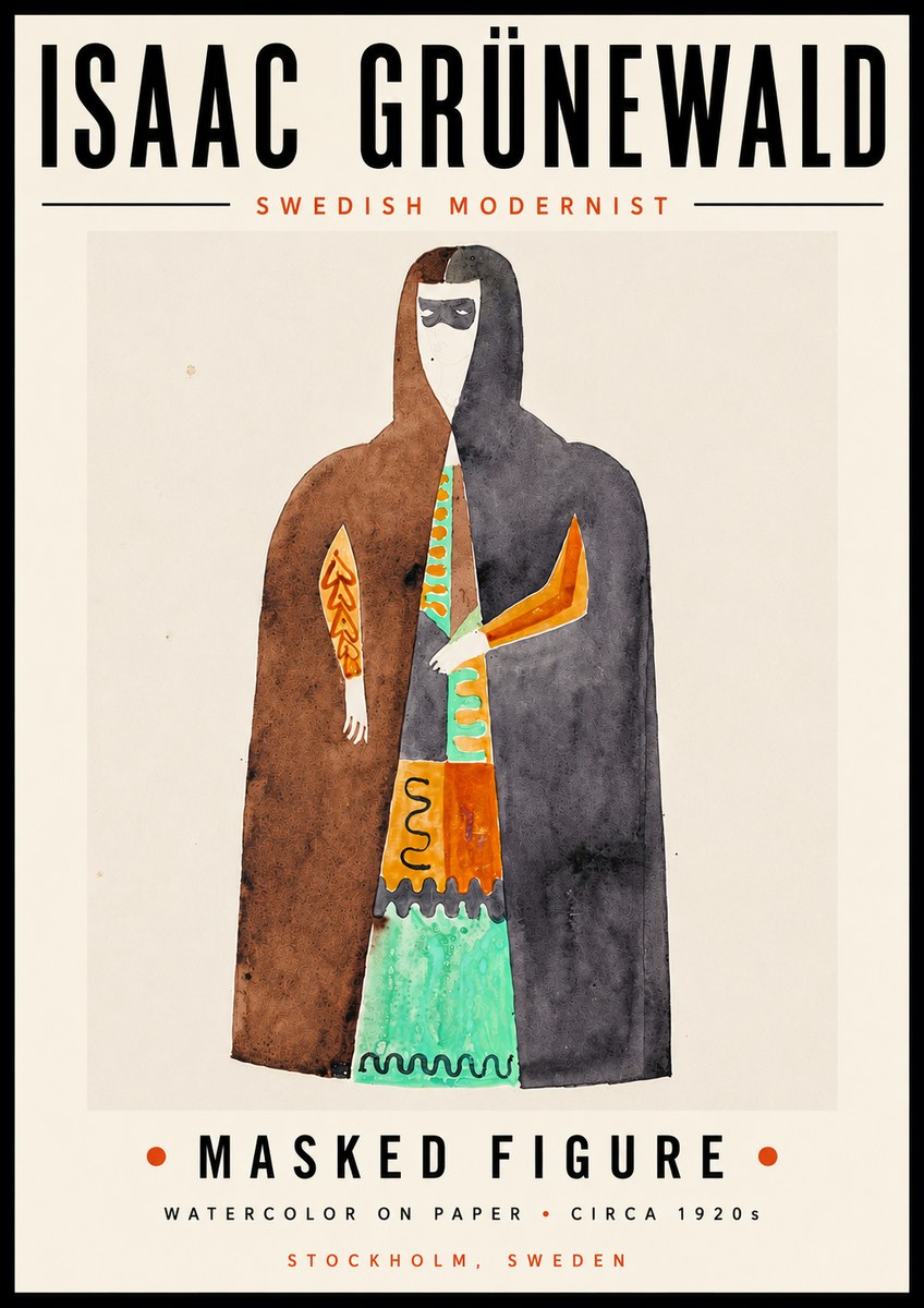 Isaac Grünewald Masked Figure No6 - Plakát