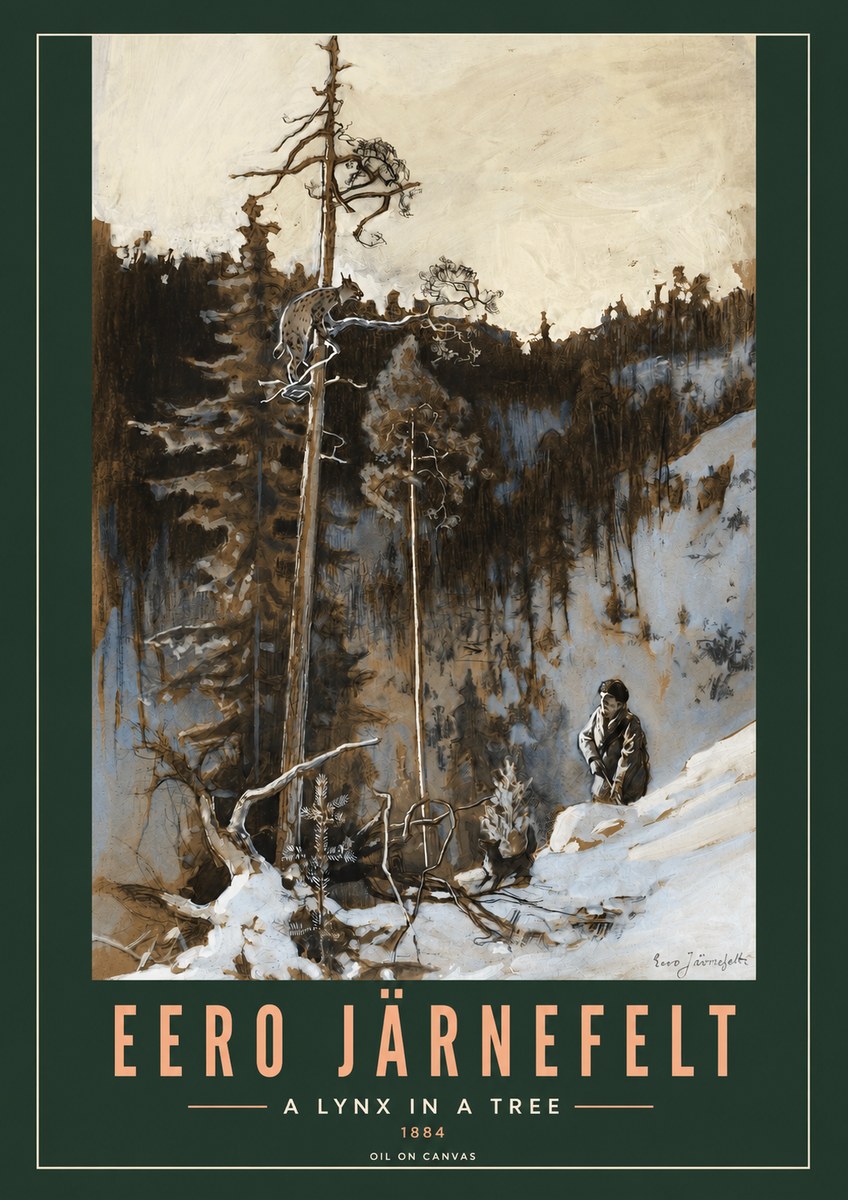 Eero Järnefelt A Lynx in a Tree No2 - Plakát