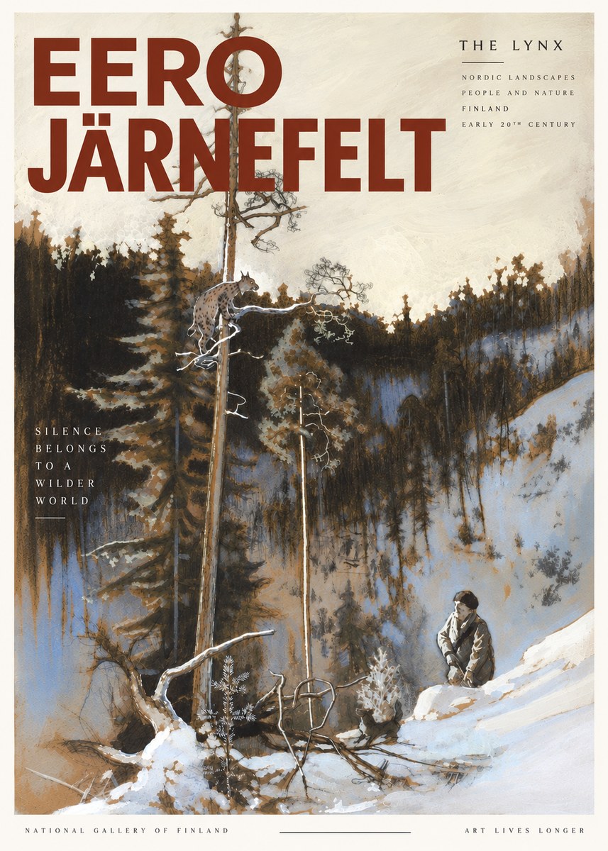 Eero Järnefelt A Lynx in a Tree No6 - Plakát