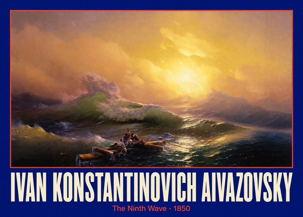 Ivan Konstantinovich Aivazovsky The Ninth Wave III No2 - Plakát