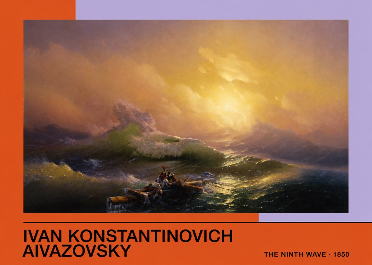 Ivan Konstantinovich Aivazovsky The Ninth Wave III No3 - Plakát