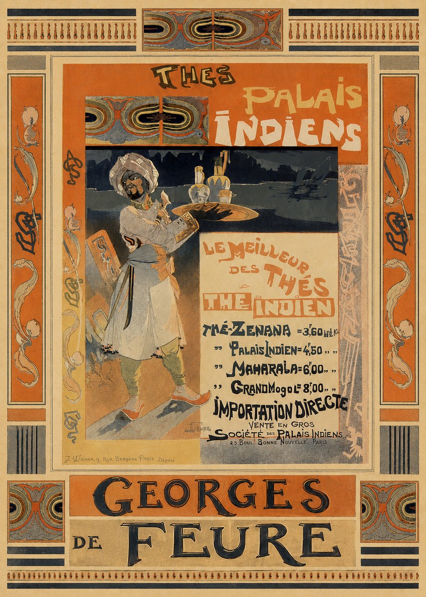 Georges de Feure Thés Palais Indiens No3 - Plakát