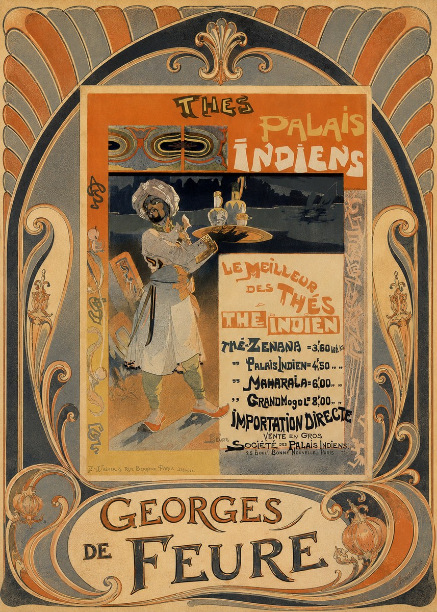 Georges de Feure Thés Palais Indiens No6 - Plakát