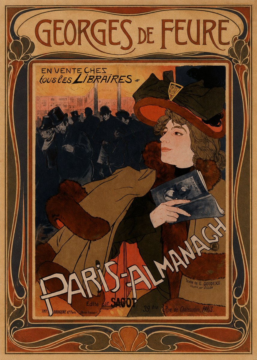 Georges de Feure Paris-almanach III No1 - Plakát