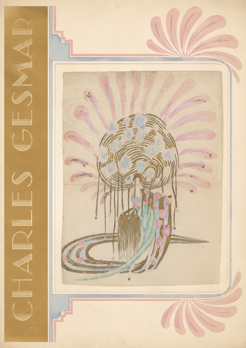 Charles Gesmar Woman with Headdress No2 - Plakát