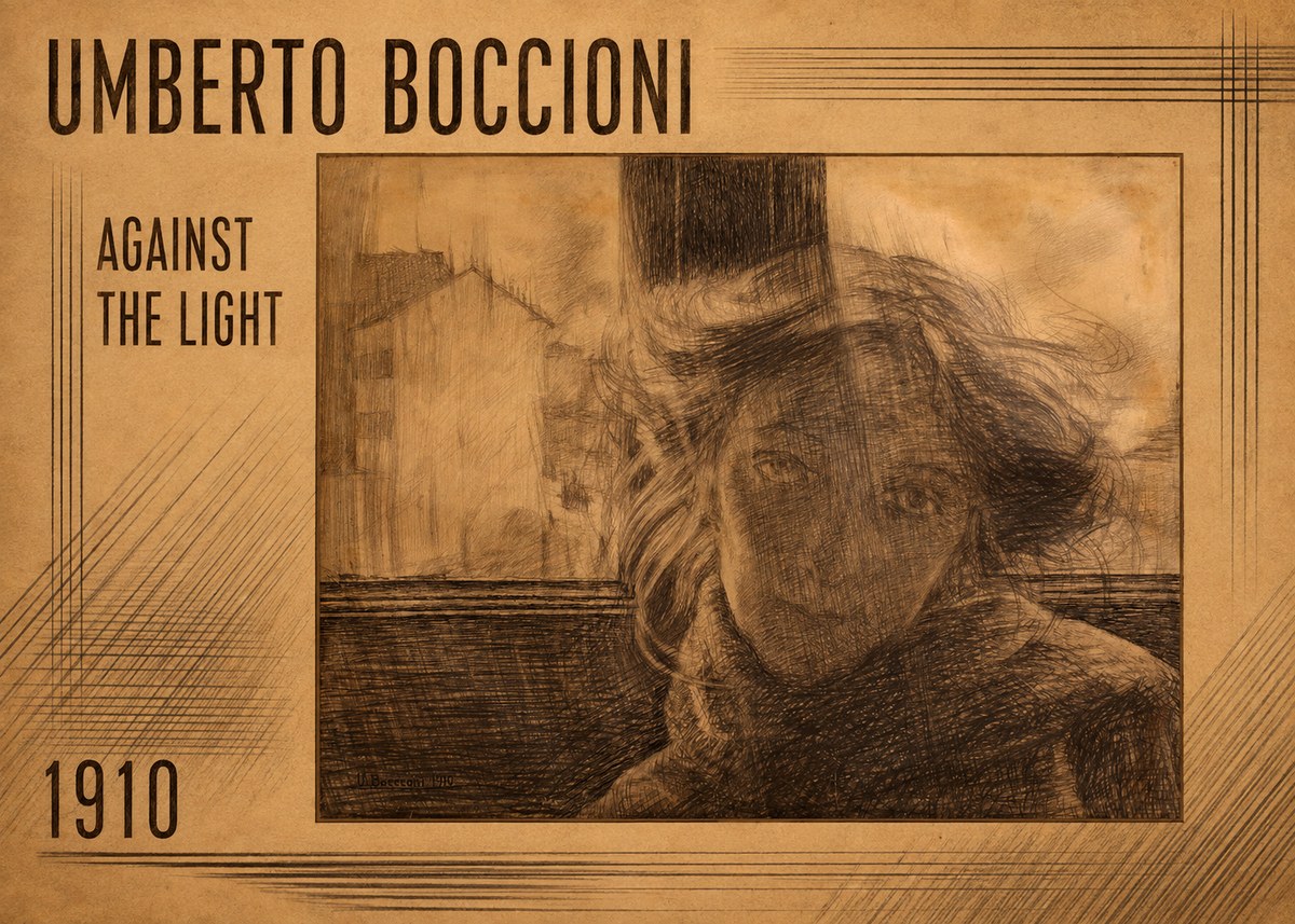Umberto Boccioni Against the Light No1 - Plakát