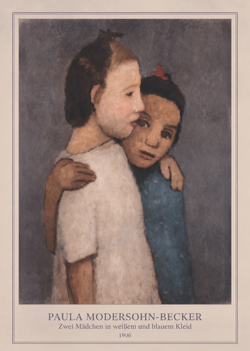Paula Modersohn-Becker Zwei Mädchen in Weißem Und Blauem Kleid No4 - Plakát