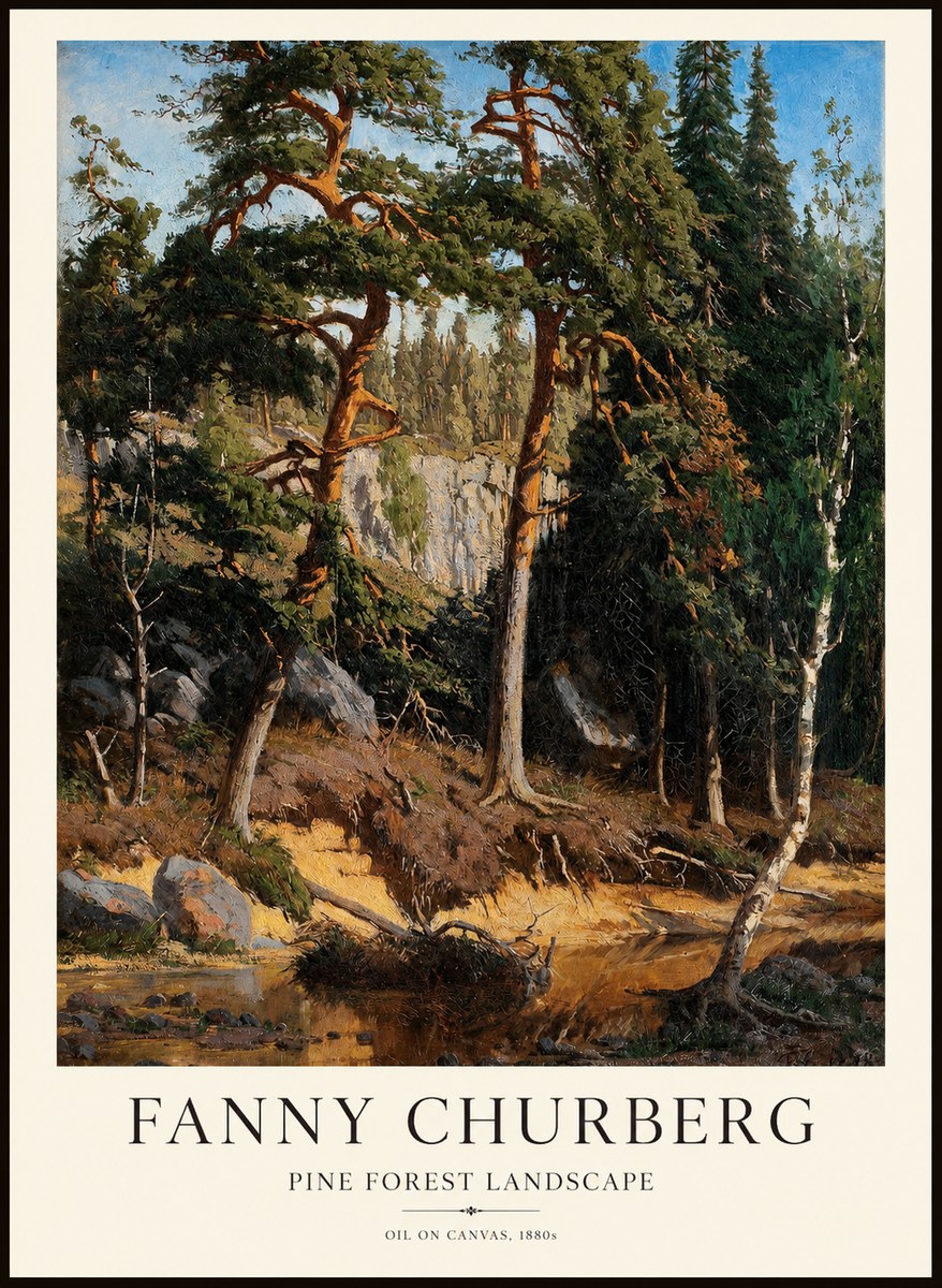 Fanny Churberg Pine Forest Landscape No1 - Plakát