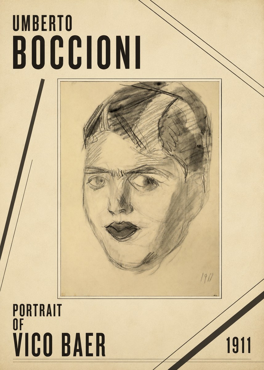 Umberto Boccioni Portrait of Vico Baer No2 - Plakát