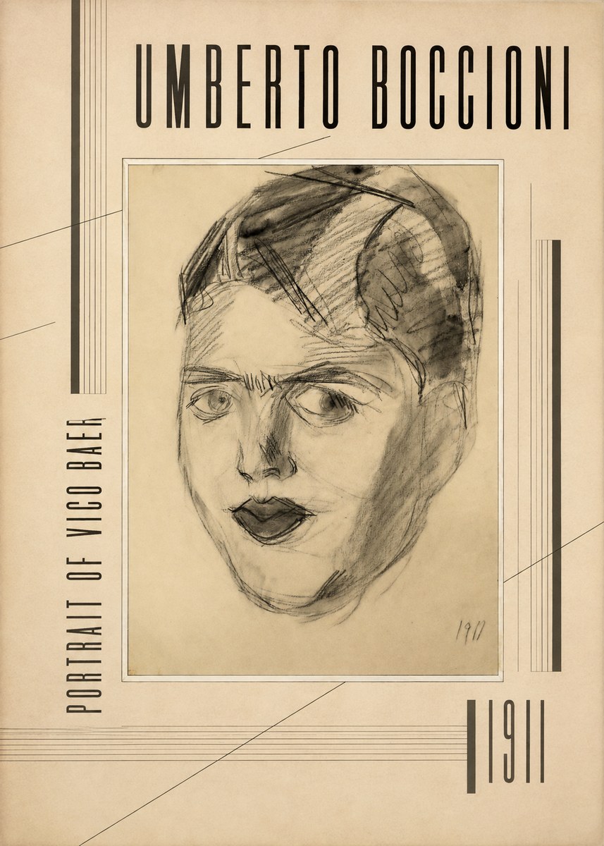 Umberto Boccioni Portrait of Vico Baer No3 - Plakát