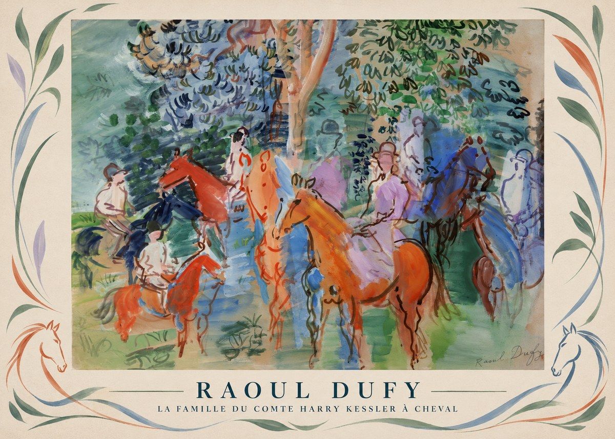 Raoul Dufy La Famille Du Comte Harry Kessler À Cheval No3 - Plakát